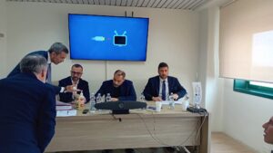 Il presidente Melucci nella sede aziendale